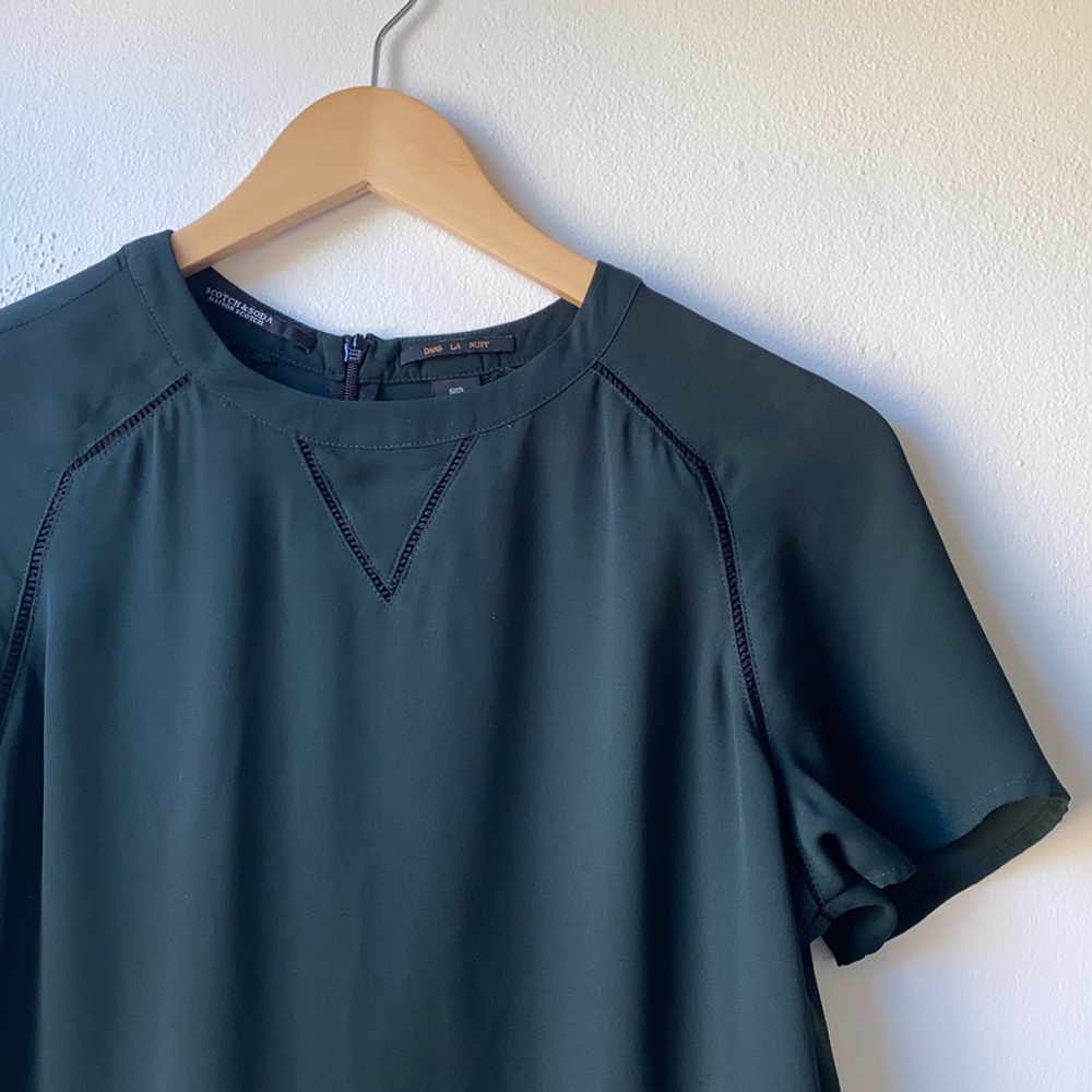 Scotch & Soda Dans La Nuit short sleeve blouse, forest green, S